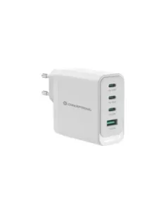 Cargador de pared conceptronic althea22w100 100w 3x usb tipo c 1x usb tipo a blanco