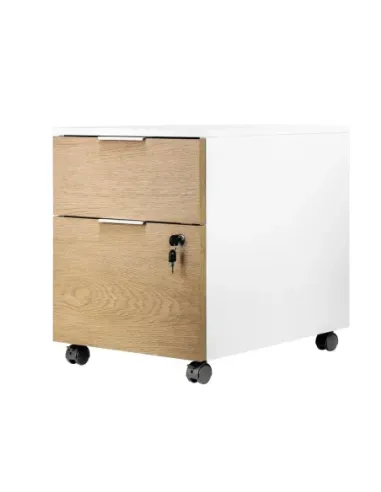 Cajonera phoenix artisan combinación blanca y madera natural