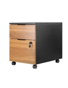 Cajonera phoenix artisan combinación negro y madera nogal