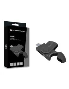 Lector de tarjetas externo usb 3.0 4 en 1 conceptronic bian04b sd - sdhc - sdxc micro sd -  t flash
