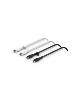 Cable usb tipo c belkin 1m -  macho - macho -  pack 2 blanco - negro