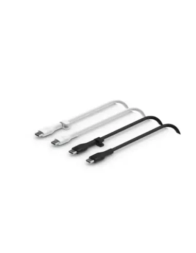 Cable usb tipo c belkin 1m -  macho - macho -  pack 2 blanco - negro
