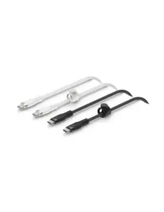 Cable usb tipo c belkin 1m -  macho - macho -  pack 2 blanco - negro