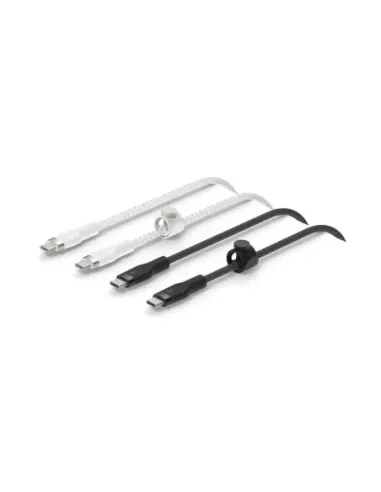 Cable usb tipo c belkin 1m -  macho - macho -  pack 2 blanco - negro