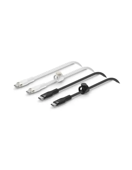 Cable usb tipo c belkin 1m -  macho - macho -  pack 2 blanco - negro