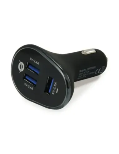 Cargador coche conceptronic carden06b  3 puertos usb tipo a 2p 5v - 2.4a 1p 5v - 1.5a 31.5w
