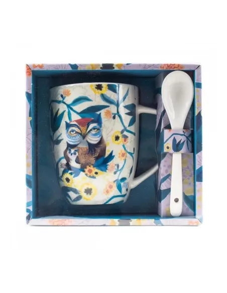 Taza con cuchara enesco buhos