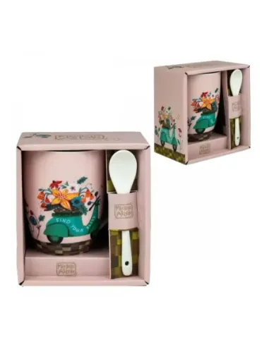 Taza de cerámica con cuchara enesco