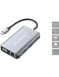 Docking station conceptronic donn21g 7 en 1 3 x usb 3.0 - 1 x hdmi - 1 x vga - 1 x rj45 - 1 x usb tipo c