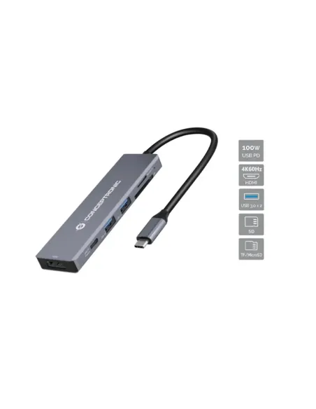Docking station conceptronic usb tipo c 6 en 1