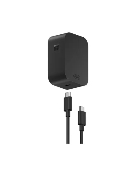 Cargador portatil microsoft surface 45w usb tipo c negro
