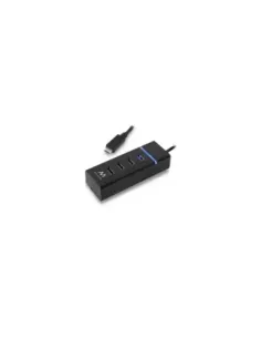 Ewent EW1137 hub de interfaz USB 3.2 Gen 1 (3.1 Gen 1) Type-C 5000 Mbit/s Negro