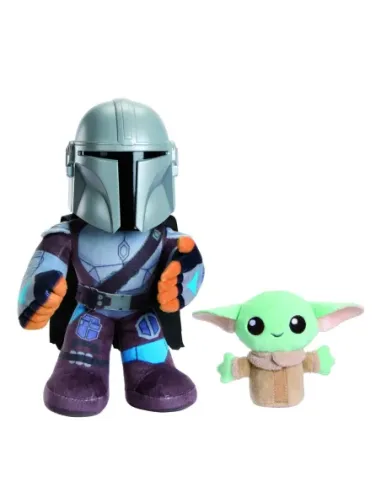 Peluche mattel star wars clan de dos mandalorian y grogu