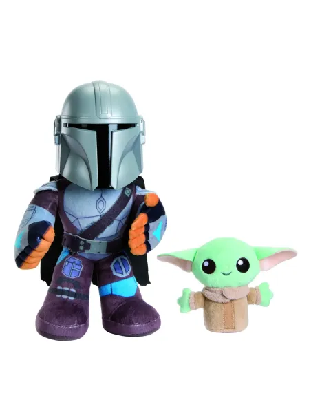 Peluche mattel star wars clan de dos mandalorian y grogu