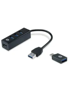 Hub usb 3.0 conceptronic hubbies04b 4 puertos con adaptador otg usb tipo c