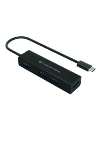 Hub usb tipo c conceptronic hubbies07b 4 x usb 3.0 - aluminio