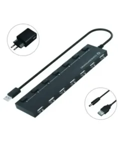 Hub usb 2.0 conceptronic hubbies08 7 puertos con interruptores con alimentador