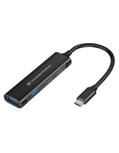 Hub usb tipo c conceptronic hubbies12b 4 puertos usb 3.2 2 puertos usb tipo c