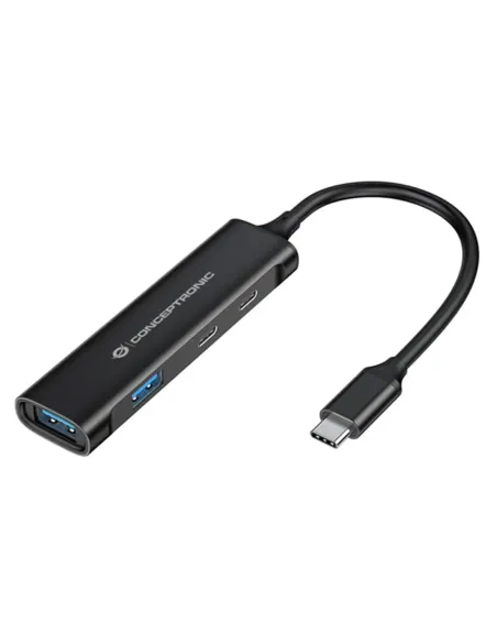 Hub usb tipo c conceptronic hubbies12b 4 puertos usb 3.2 2 puertos usb tipo c