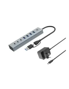 Hub usb 3.0 conceptronic hubbies20gp 7 puertos usb - c a 3xusb - c 4xusb - a con alimentador