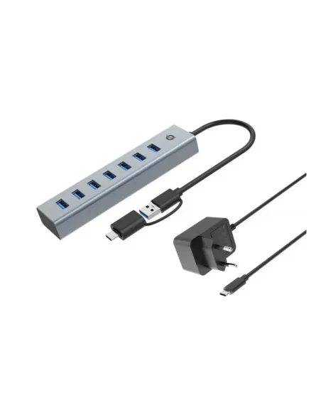 Hub usb 3.0 conceptronic hubbies21gp 7 puertos usb - c a 7xusb - a con alimentador