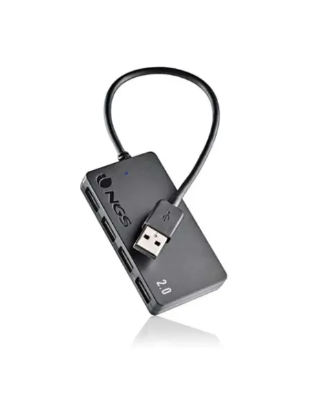 Hub 4 puertos usb 2.0 ngs port 2.0 negro plug play -  480mbps