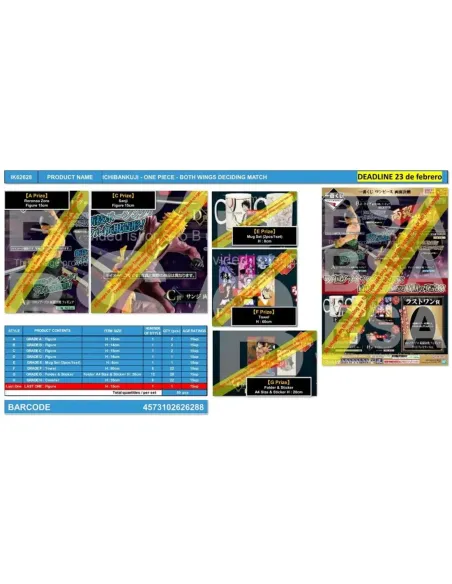 Ichiban kuji banpresto one piece both wings deciding match lote 80 articulos cupones sorpresa
