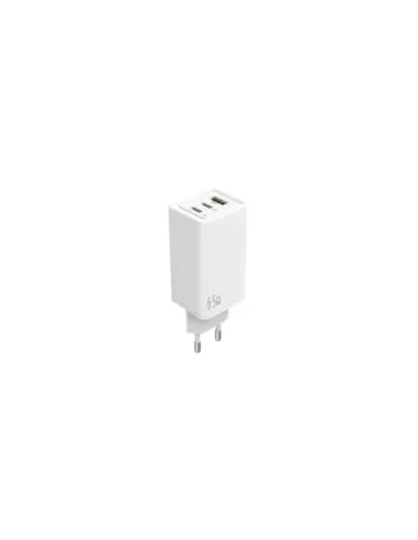 Cargador de Pared GaN Leotec LECSPH65W3W/ 2xUSB Tipo-C/ 1xUSB/ 65W