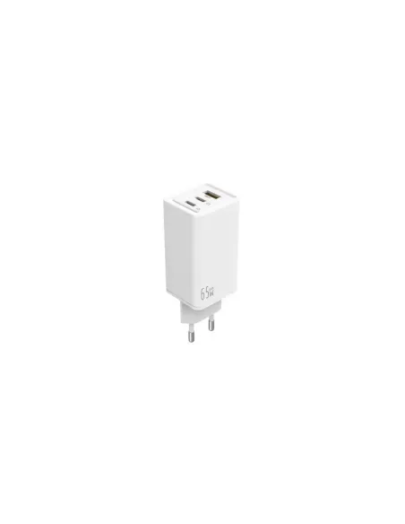 Cargador de Pared GaN Leotec LECSPH65W3W/ 2xUSB Tipo-C/ 1xUSB/ 65W