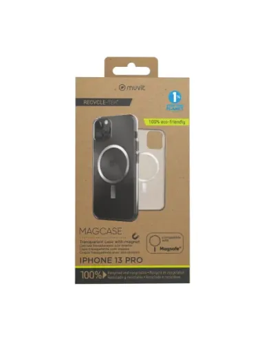 Funda muvit recycletek magsafe para apple iphone 13 pro transparente