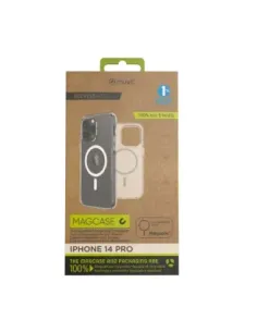Funda muvit recycletek magsafe para apple iphone 14 pro transparente