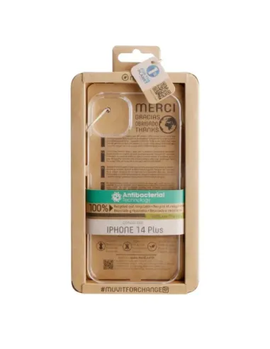 Funda muvit recycletek para apple iphone  14 plus transparente antibacterias