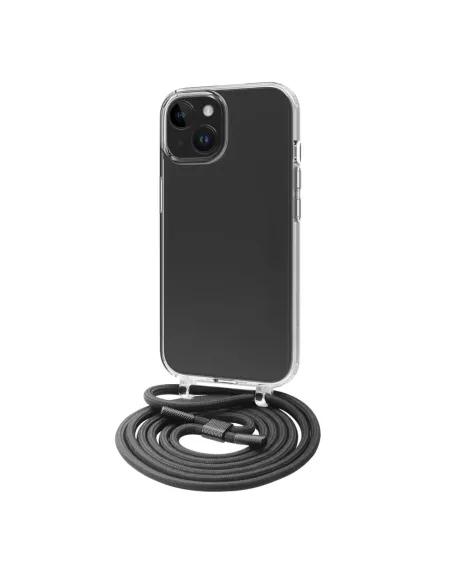 Funda muvit recycletek para apple iphone 15 transparente + colgante negro
