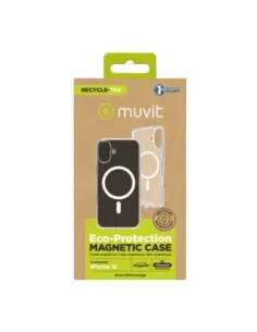 Funda muvit recycletek magsafe para apple iphone 16 transparente