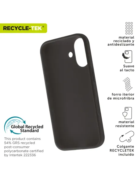 Funda muvit recycletek liquid silicone para apple iphone 16 negra