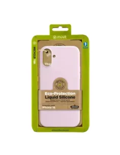 Funda muvit recycletek liquid silicone para apple iphone 16 rosa