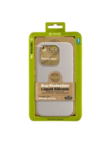 Funda muvit recycletek liquid silicone para apple iphone 16 pro nude