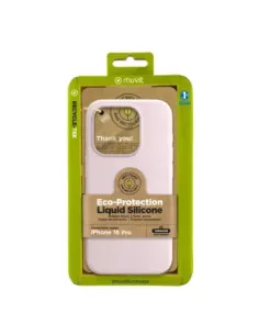 Funda muvit recycletek liquid silicone para apple iphone 16 pro rosa