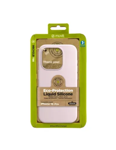 Funda muvit recycletek liquid silicone para apple iphone 16 pro rosa