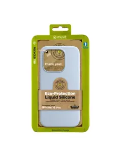 Funda muvit recycletek liquid silicone para apple iphone 16 pro azul cielo