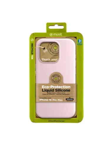 Funda muvit recycletek liquid silicone para apple iphone 16 pro max rosa