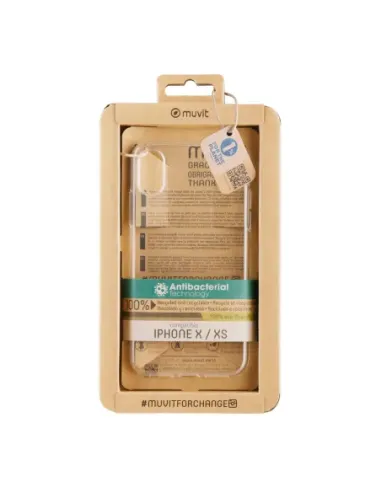 Funda muvit recycletek antibacteriana para apple iphone x - xs transparente