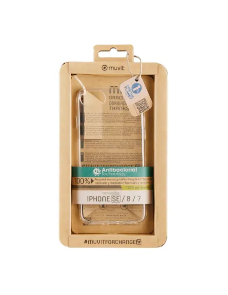 Funda muvit recycletek antibacteriana para apple iphone se - 8 - 7 transparente