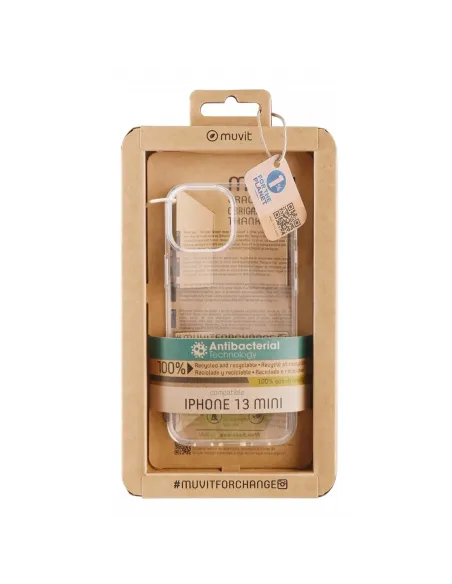 Funda muvit recycletek para apple iphone 13 mini antibacterias transparente