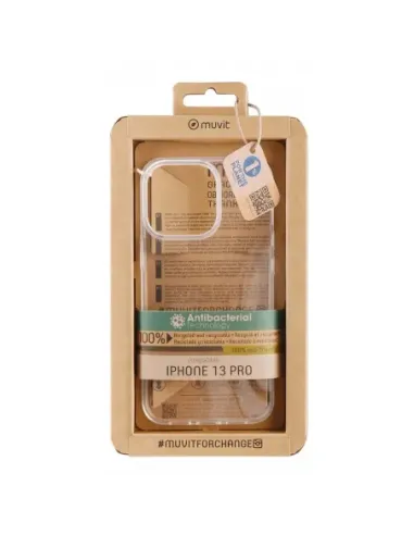 Funda muvit recycletek para apple iphone 13 pro antibacterias transparente