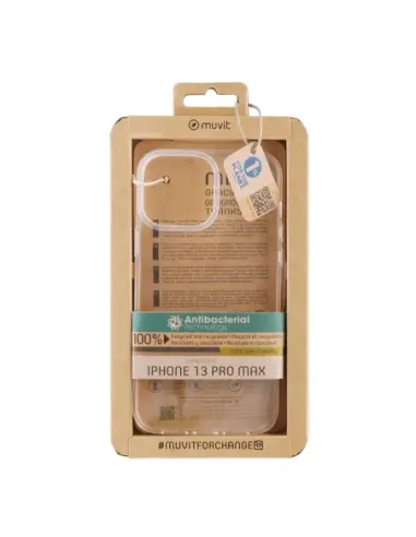 Funda muvit recycletek para apple iphone 13 pro max antibacterias transparente