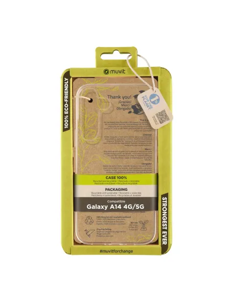 Funda muvit recycletek para samsung galaxy a14 4g - 5g transparente