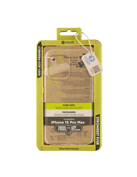 Funda muvit recycletek para apple iphone 15 pro max transparente