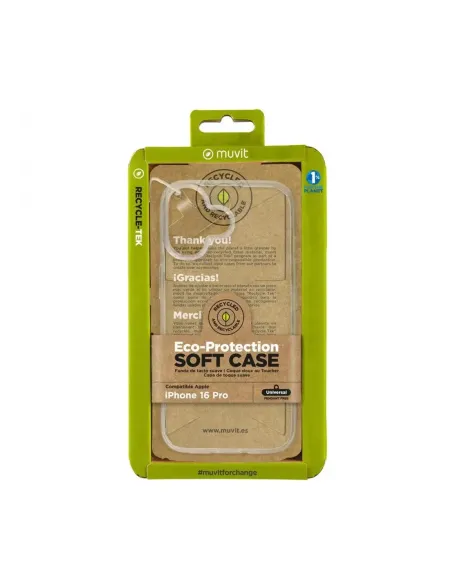 Funda muvit recycletek para apple iphone 16 transparente