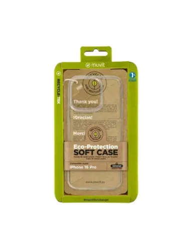 Funda muvit recycletek para apple iphone 16 pro transparente